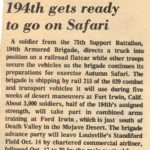 194th Armored Brigade Autumn Safari news clipping